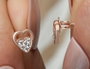 Heliophilia Silver Pendientes de Plata de Ley 925 con Oro Rosa y Circón